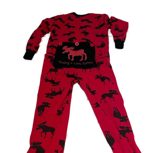 Little Blue House by Hatley- Womens Union suit, Moose on Red. XS - Picture 4 of 5
